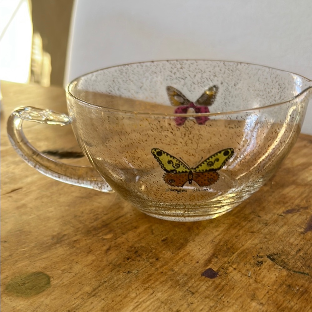 George Briard Seckled Gold Butterfly Glass Vintagee Creamer